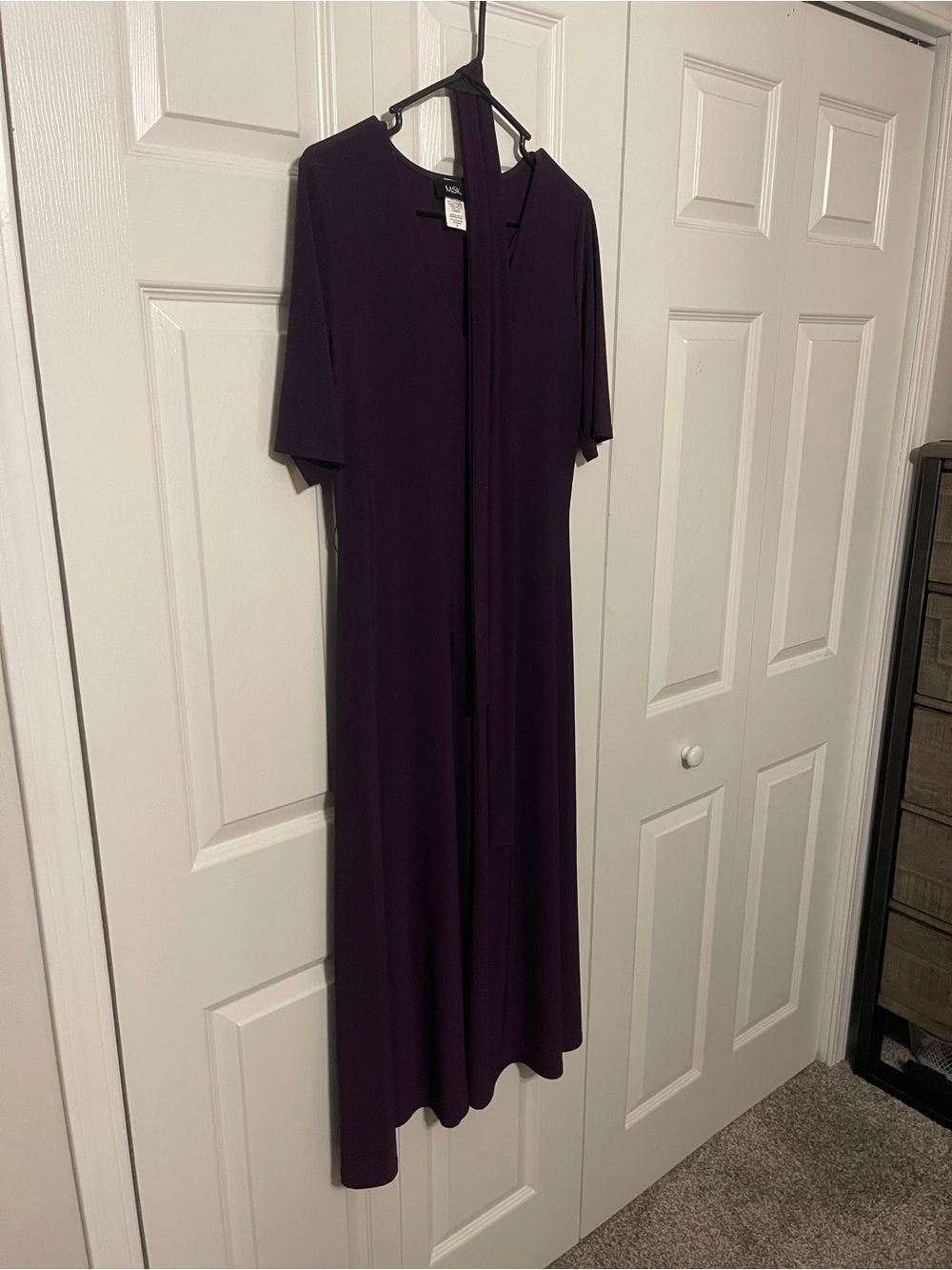 MSK Plum Midi Dress with Tie